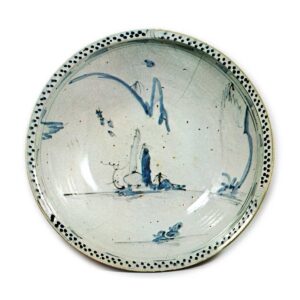 Large bowl with landscape design,