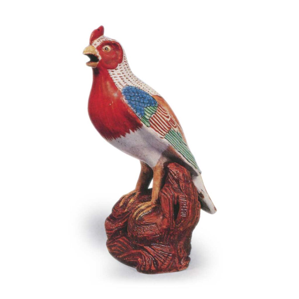 Figure of a bird, enamelled ware