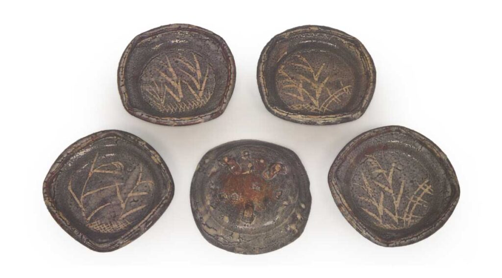 鼠志野芦文向付