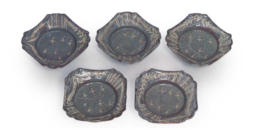 鼠志野飞鸟纹向付