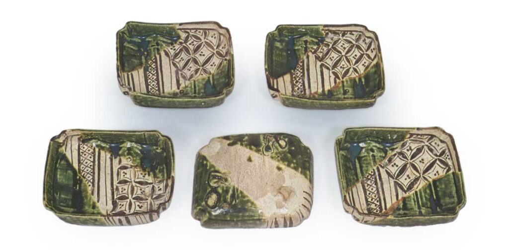 织部七宝连文四方入隅向付