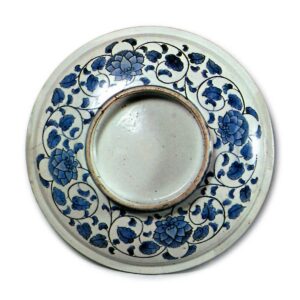 色锅岛彩绘柏双鸟纹尺皿