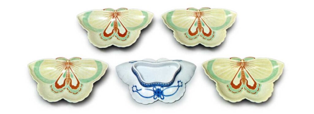锅岛彩绘蝶形盘