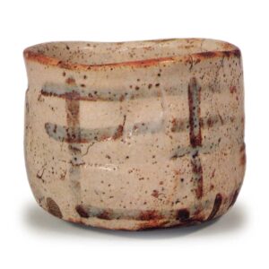 Shino tea bowl, known as "Unohanagaki"
