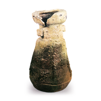 Iga Flower vase with two handles, known as "Karatachi"