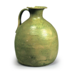 Green glazed jar with handles