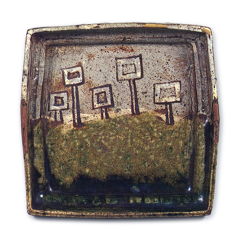 Oribe square shallow bowl