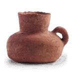 Haji ware: jar with ring handle.