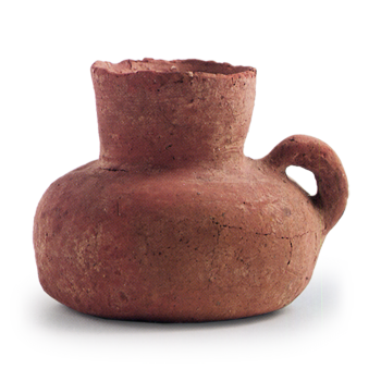 Haji ware: jar with ring handle.