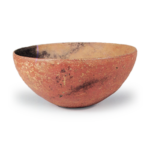 Haji ware: bowl painted in vermilion.