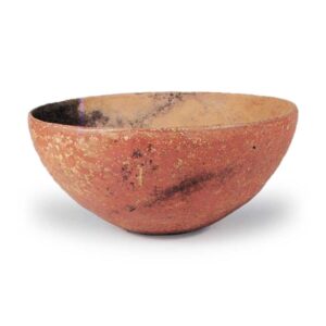 Haji ware: bowl painted in vermilion.