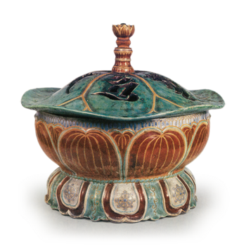 Ninsei: lotus-flower shaped incense burner,