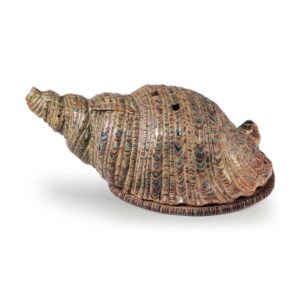 Ninsei: conch-shell shaped incense burner, enamelled ware