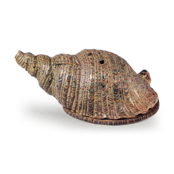 Ninsei: conch-shell shaped incense burner, enamelled ware