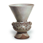Ninsei: flower vase with filigree design,