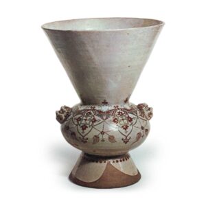 Ninsei: flower vase with filigree design, enamelled ware