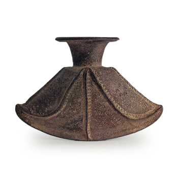 Sue ware: vase in shape of leather bag.