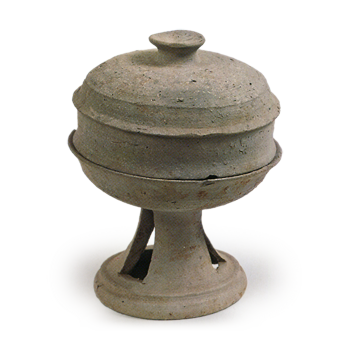 Sue ware: covered stem bowl.