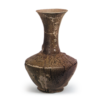 Sue ware, long-necked vase with stand