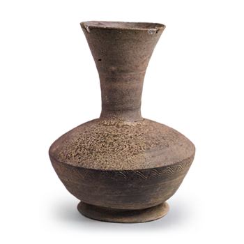 Sue ware, long-necked vase with stand