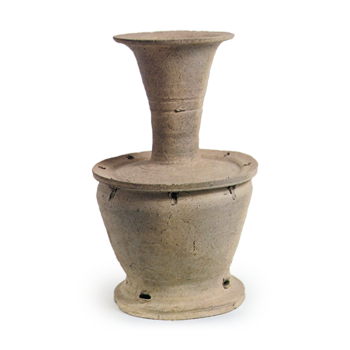 Sue ware, long-necked vase with stand