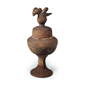 Sue ware, jar with bird-string lid and base