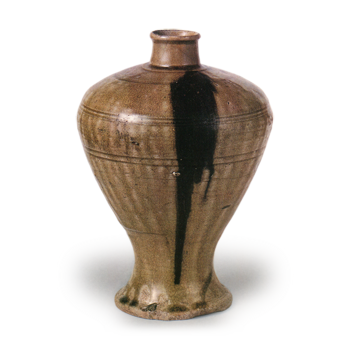 Seto ware: Bottle with ash glaze