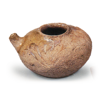 Seto ware: Water dropper with ash and iron glaze