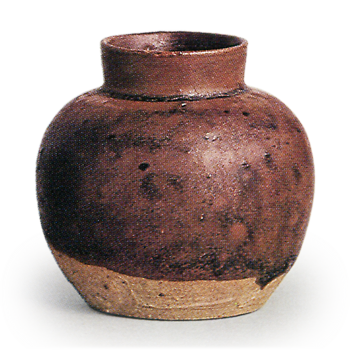 Seto ware: small iron glazed jar