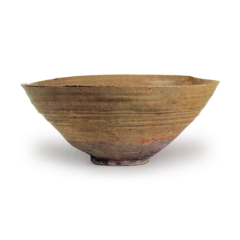 Seto ware: shallow bowl, ash glaze.