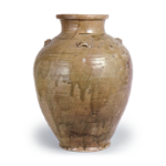 Seto ware: jar with four handles, ash glaze.