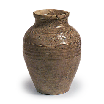 Seto ware: jar, ash glaze.
