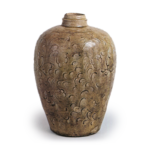 Seto ware: vase with stamped ornament, ash glaze.