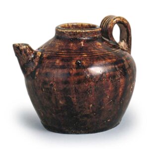 Seto ware: ewer with handle, iron glaze.