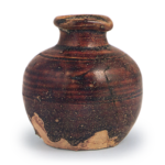 Seto ware: small beaked jar, iron glaze.