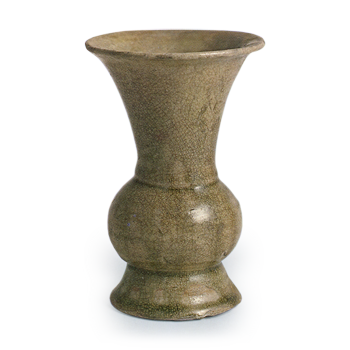 Seto ware: flower vase, ash glaze.