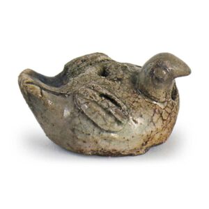 Seto ware: bird-shaped water droppers, ash glaze.