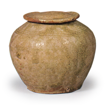 Seto ware: small jar, iron glaze.