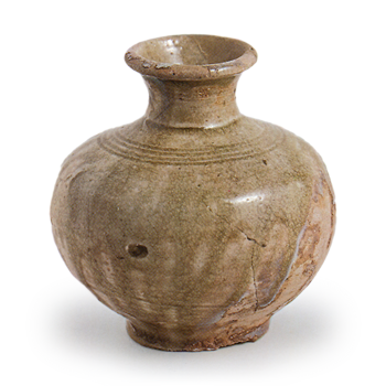 Seto ware: small jar, ash glaze.