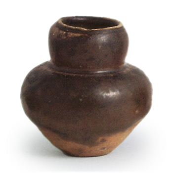 Seto ware: small jar, iron glaze.