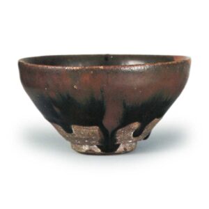 Seto ware: tea bowl of temmoku form, iron glaze.