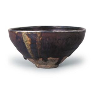 Seto ware: tea bowl of temmoku form, iron glaze.