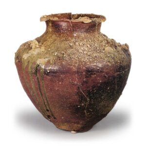 Tokoname ware: jar with three handles.