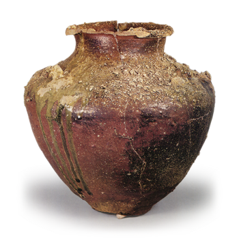 Tokoname ware: jar with three handles.