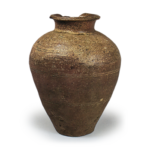 Tokoname ware: jar with three horizontal grooves.