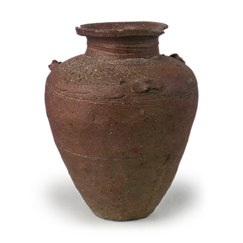 Tokoname ware: jar with three handles.