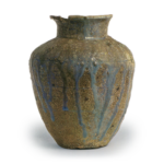 Tokoname ware: jar with three horizontal grooves.