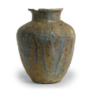 Tokoname ware: jar with three horizontal grooves.