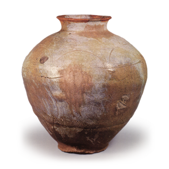 Atsumi ware: jar with incised ornament.