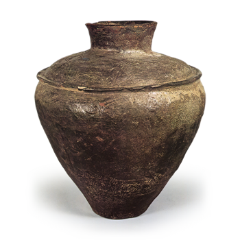 Atsumi ware: jar with raised band and incised ornament.